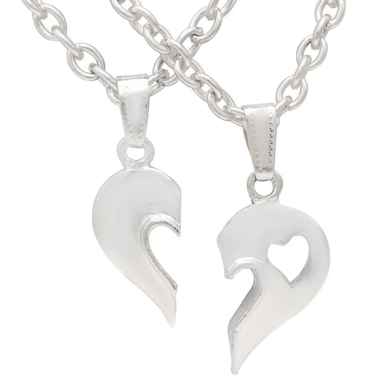 Silver Tone Broken Heart Pendant Jewellery