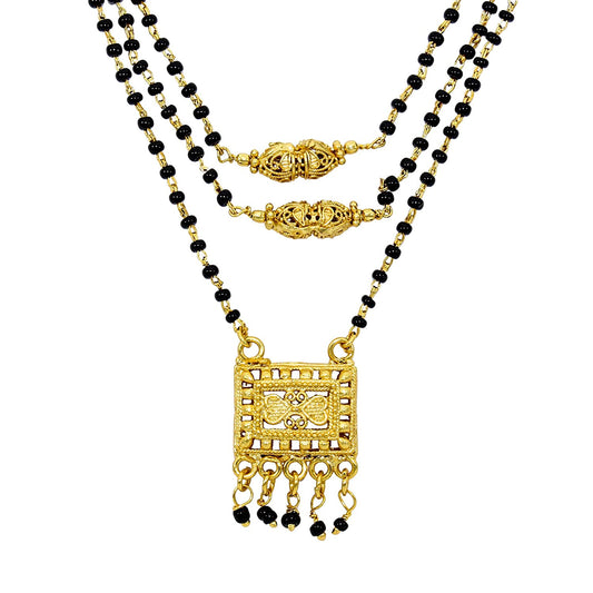 Gold plated Peti (Flat box) design Maharashtrian Jhaanvi Mangalsutra