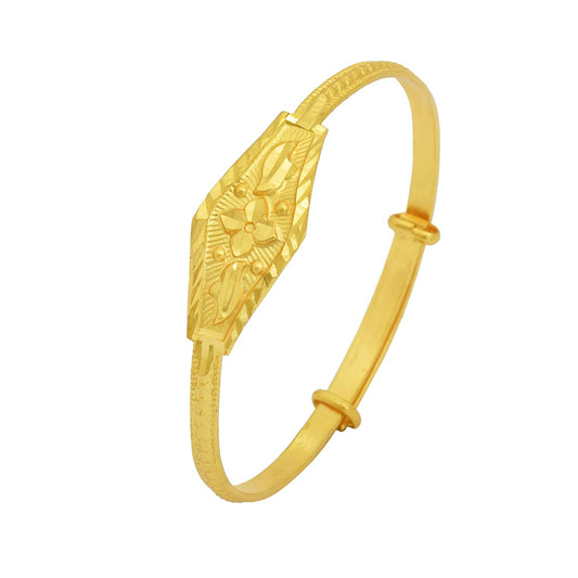 Gold Plated Brass Stylish Design Adjustable Size Single Kada