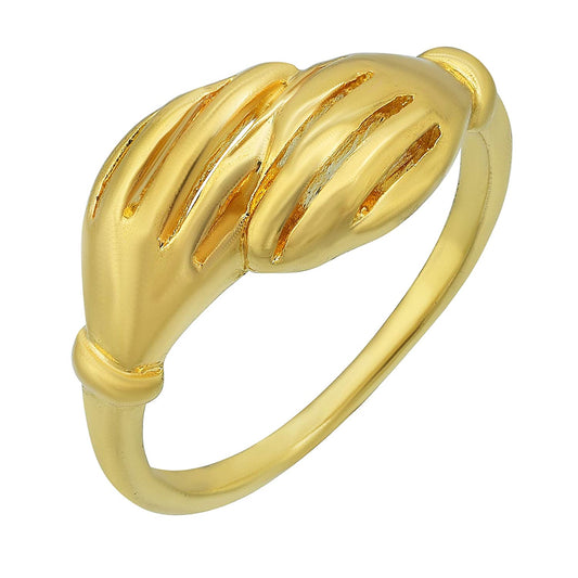 Gold plated Brass Handshake design stylish Fashion finger band