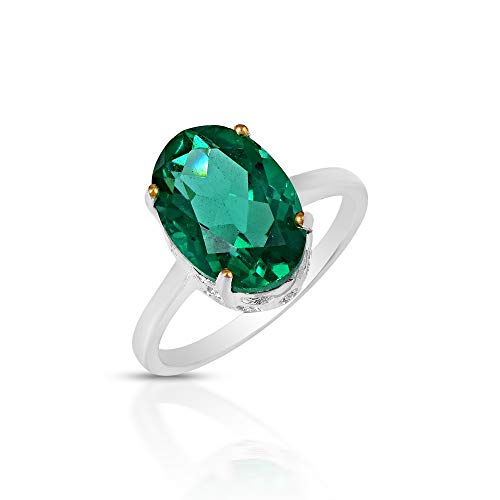 Silverplated Imitation Emerald Men Finger ring (OROM4405)