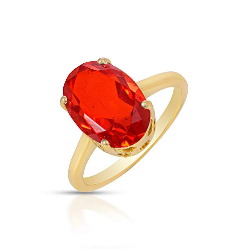 Goldplated Imitation Burma Ruby Men Finger Ring (OROM4408)