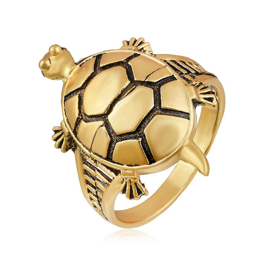 Gold plated, Big Tortoise shape, Vaastu Fenghui recommended, hand crafted Free size Adjustable Finger ring