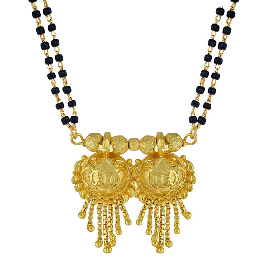 Gold plated Double wati Tassle (Jhalar) design, filigree stylish traditional Mangalsutra