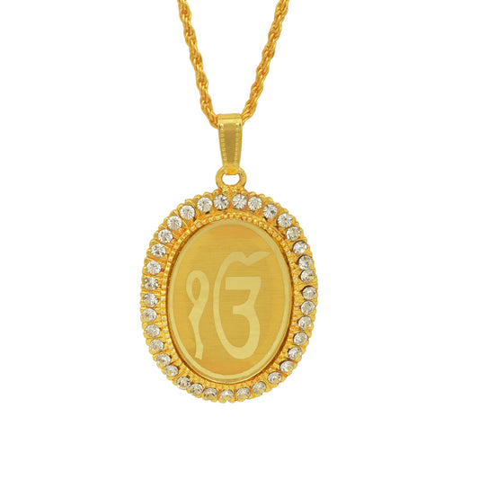 Goldplated CZ Sikh Sardar Punjabi Pendant