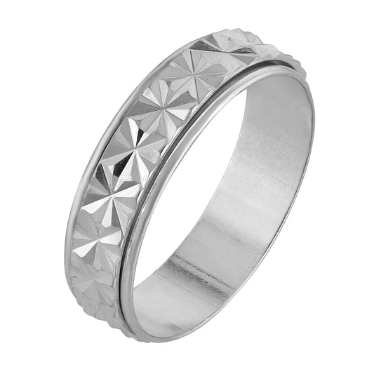 Silver plated, Nick work shiny finger band, challa, Fashion finger ring