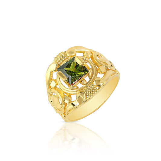 Brass Goldplated Peridot Fingerring Fashion Women