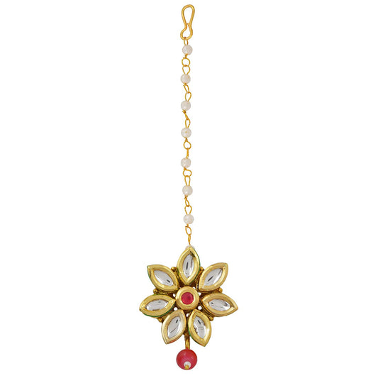 Brass Gold plated Kundan Traditional Maang Tikka