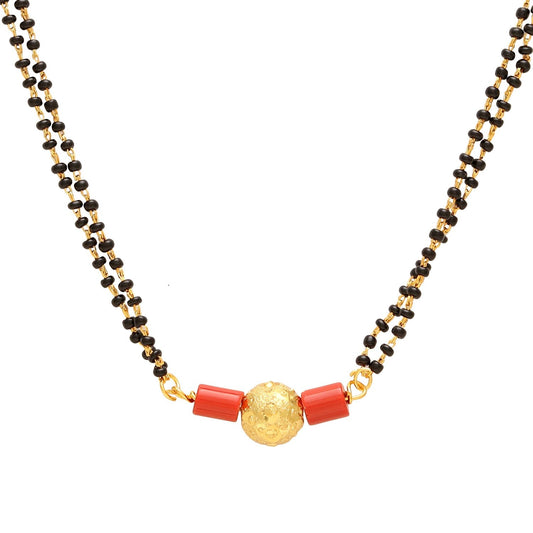 Goldplated Carved Ball Traditional Mangalsutra Ethnic Tanmaniya Women