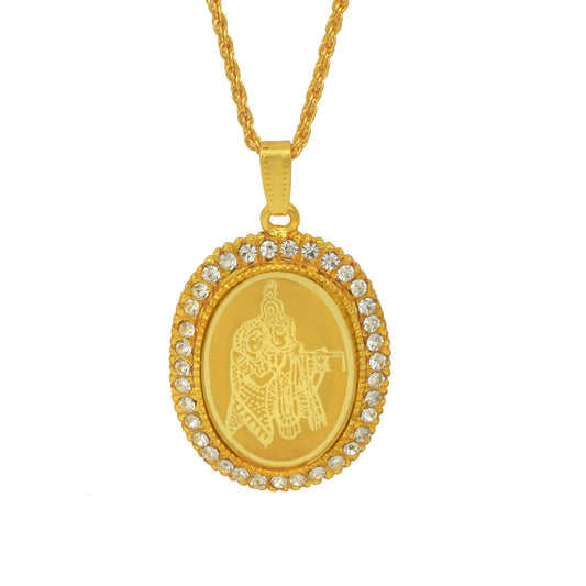 Goldplated CZ Radha Krishna Pendant