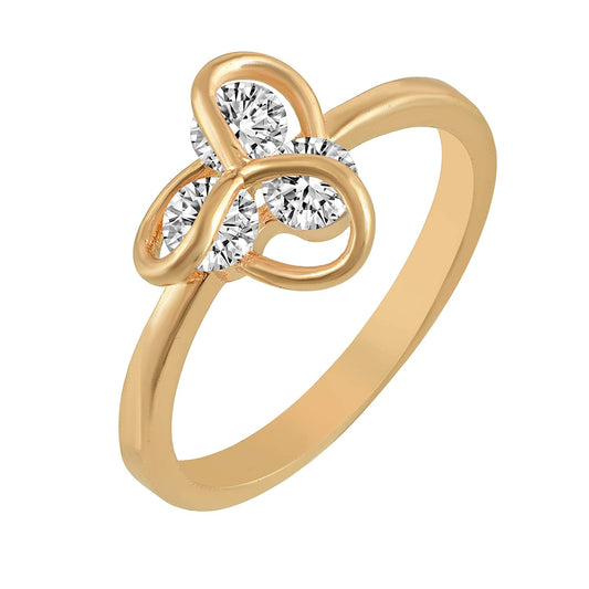 Brass Pink Rose Gold plated Imitation Diamond Proposal finger ring