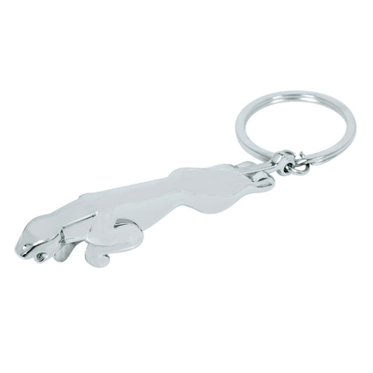 Silverplated tiger Jaguar leychain keyring