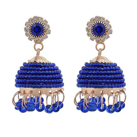 Brass Glasswork Bead Jhumki Fashion