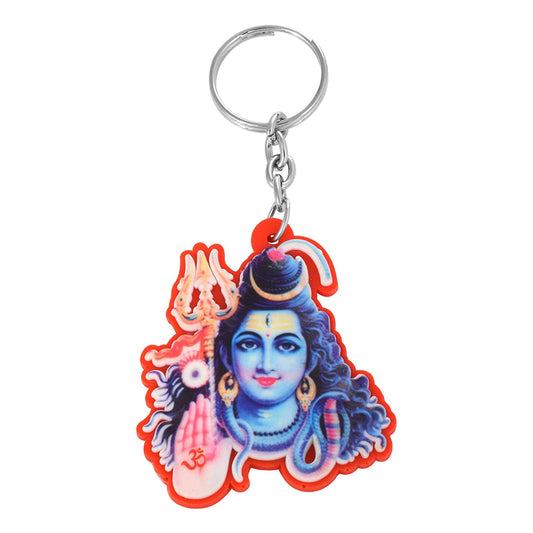 PVC Bholenath Mahadev Shankar Shiv Spiritual Multicolor Keychain