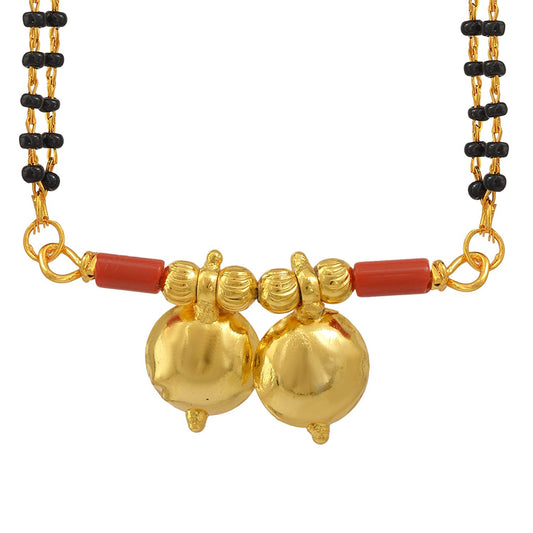 Gold plated two Wati Traditional Mangalsutra Women