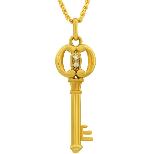 Goldplated CZ Key Pendant