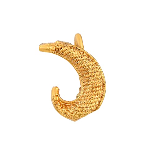 Goldplated CHAND Half-moon shaped Press and Wear Clip-on Nosepin Noseclip