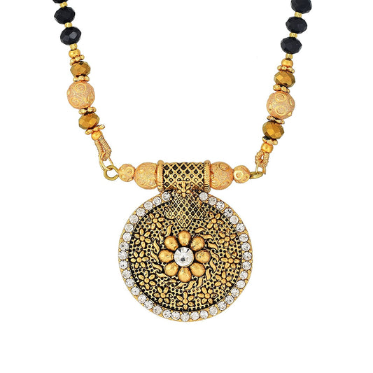 Gold plated Brass, exquisite handmade and carved, round shape, rich heritage Traditional Mangalsutra