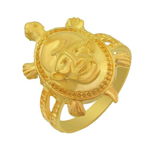 Gold plated Shirdi Sai Baba on Tortoise Vastu Fengshui finger ring