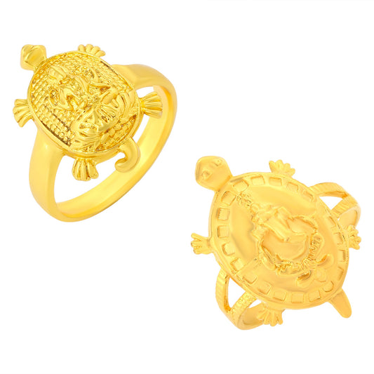 Gold Plated Lakshmi Ganesh Finger Ring Combo