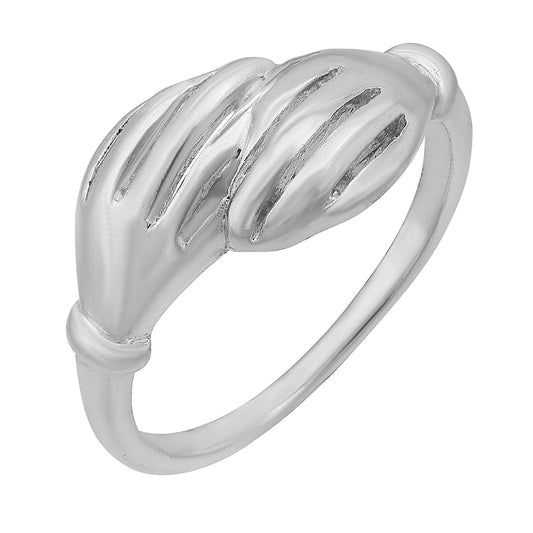 Silver plated Brass Handshake design stylish Fashion finger band