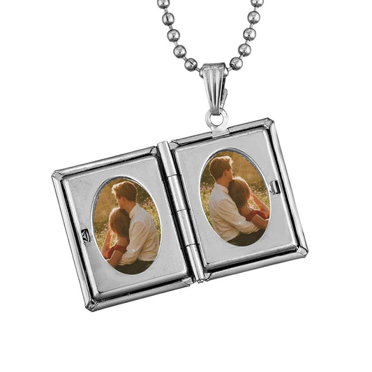 Silverplated Openable Book design Photo Pendant (PCKL0586)