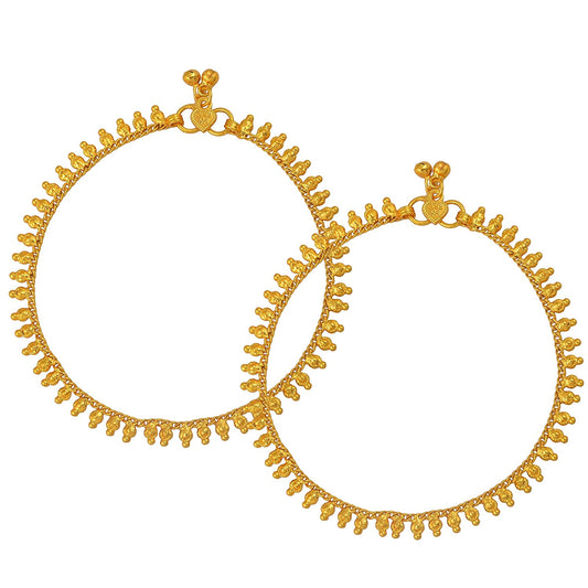 Gold plated brass Traditional Payal Pajeb Anklet Women