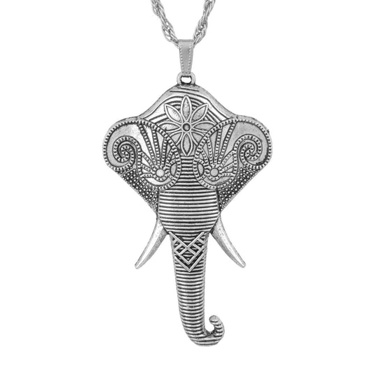 Men Antique Finish Brass Ganesh Ganpati Head Oxidised look Temple Jewellery Fashion Pendant