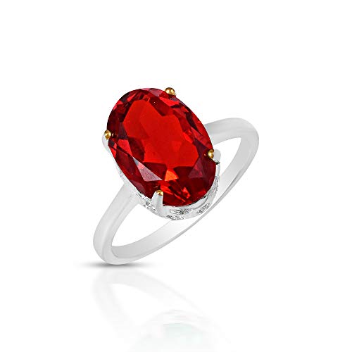 Brass Silverplated High Crown Faux Burma Ruby (Manik) Fingerring