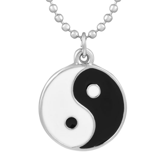 Silver plated Yin Yang Chinese Fegshui Pendant (PCMC4962)