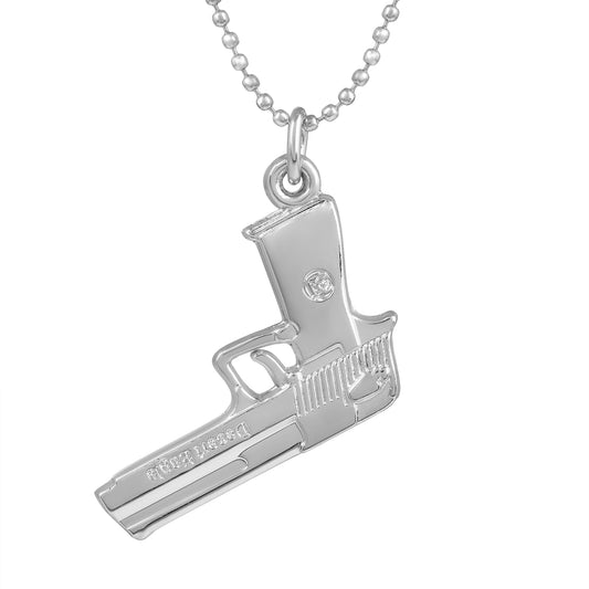 Silverplated Gun Pendant