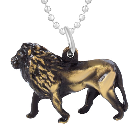 Brass Antique Finish Tiger Pendant Men Jewellery (PCAJ3030)