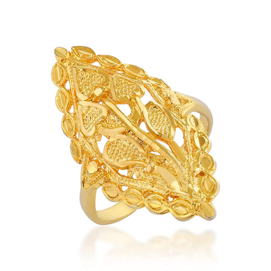 Gold plated Floral designTraditional handmade finger ring Women