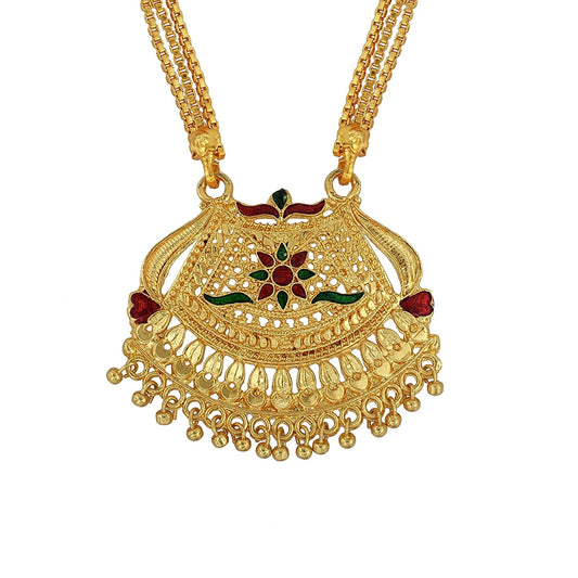 Gold plated stunning handwork, classic design stylishTraditional Mangalsutra