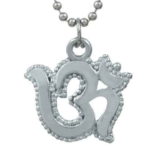 Silverplated Om Pendant Hindu Jewellery (PDKL0556)