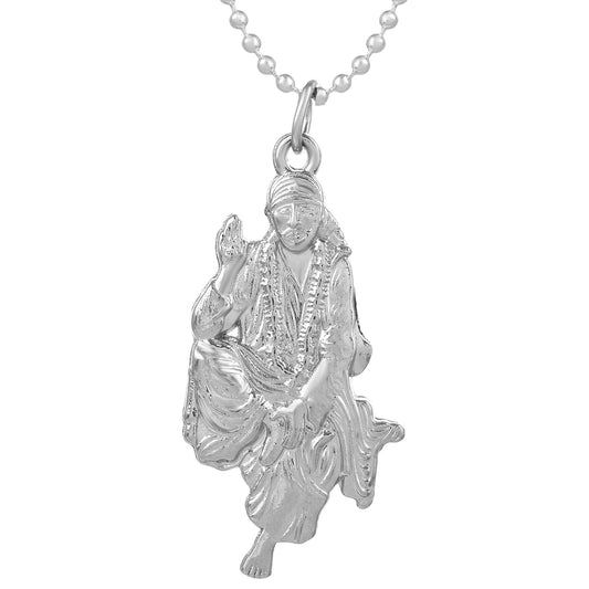 Silverplated Shirdi Sai Baba Pendant