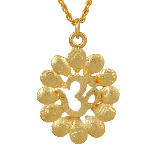 Gold plated religeous Om Nakshatra Unisex Pendant