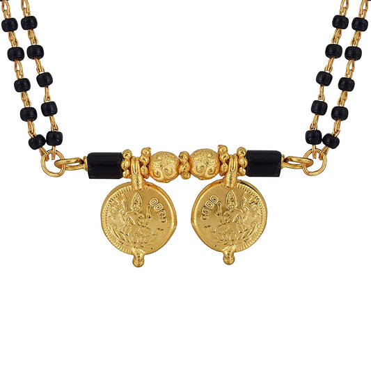 Gold Plated, 2 Lakshmi Coin, Spiritual Mangalsutra