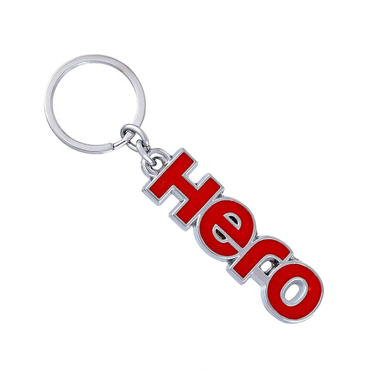 Stainless steel Silver Red Hero Bike Keyring keychain