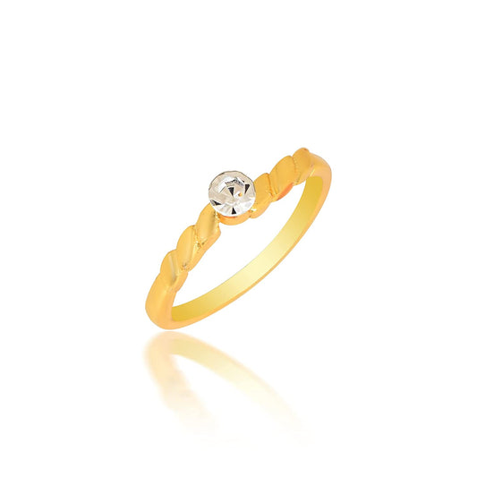 Goldplated Brass Lab Grown Imitation Diamond Dainty Fingerring