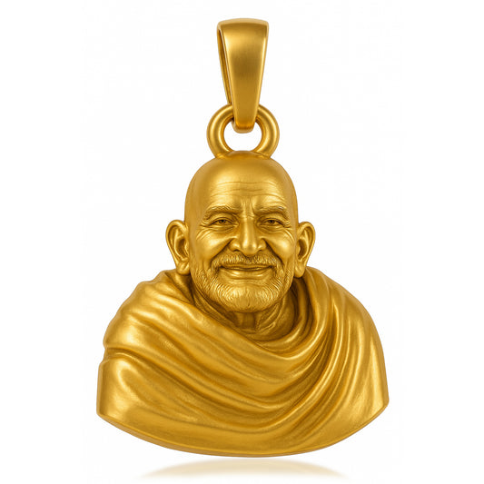Brass 24KT Micron Gold plated Baba Neem Karoli pendant Hanuman Ansh locket (PCUP4543)