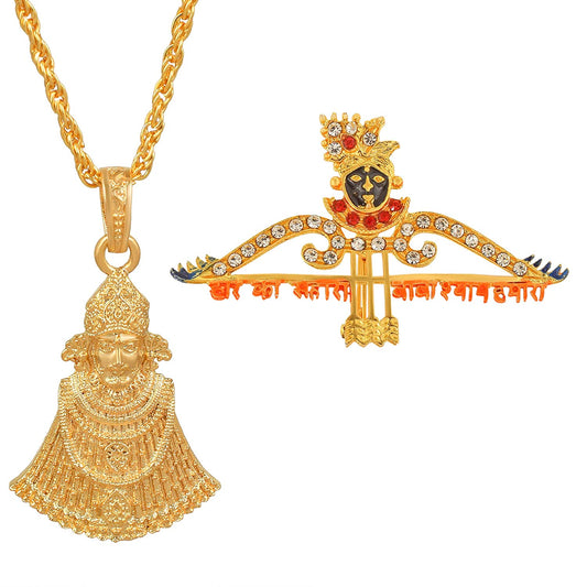 Goldplated Khatu Shyam Pendant Brooch