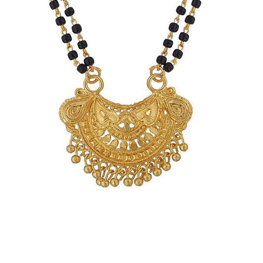 Gold plated Brass, Half moon design Small, simple,sober and stylish, Fashion Mangalsutra