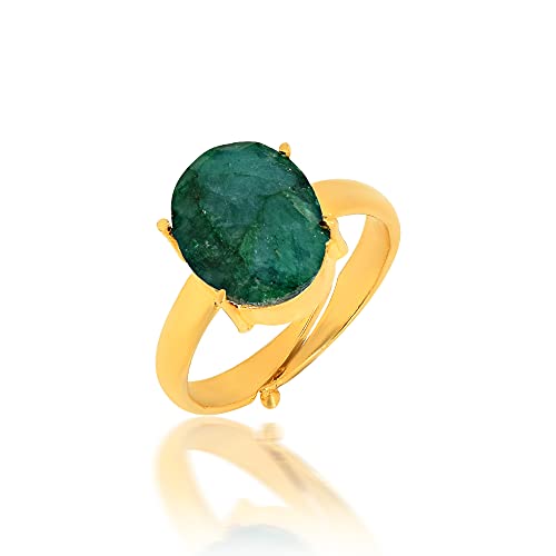 Goldplated Brass Emerald Panna Fingerring