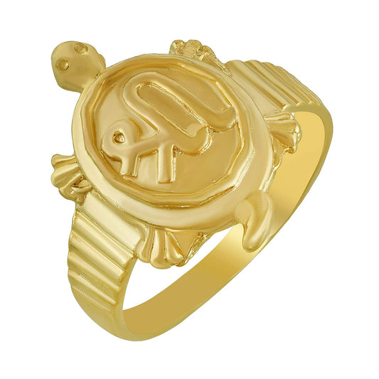 Gold plated Tortoise and Shree word,Vaastu Fengshui good luck finger ring