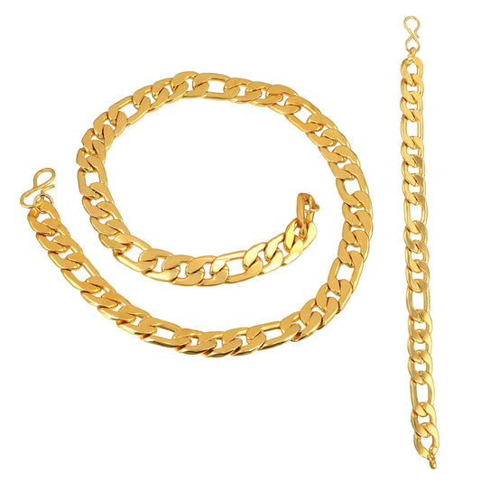 Micron Gold plated Heavy Chain Necklace and matching Bracelet