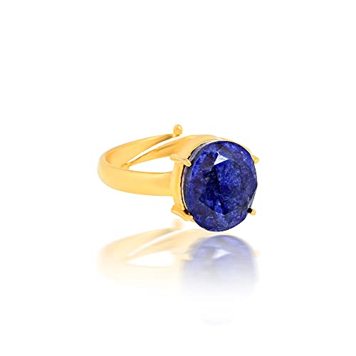 Goldplated Brass Blue Sapphire Neelam Fingerring