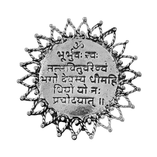 Silver plated Gyatri Mantra finger ring