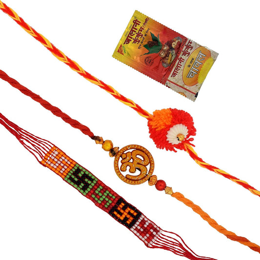 Fabric 3 Rakhi Combo of Rakshabandhan items Rakhi for Bhaiya brother bhabhi gift Stylish