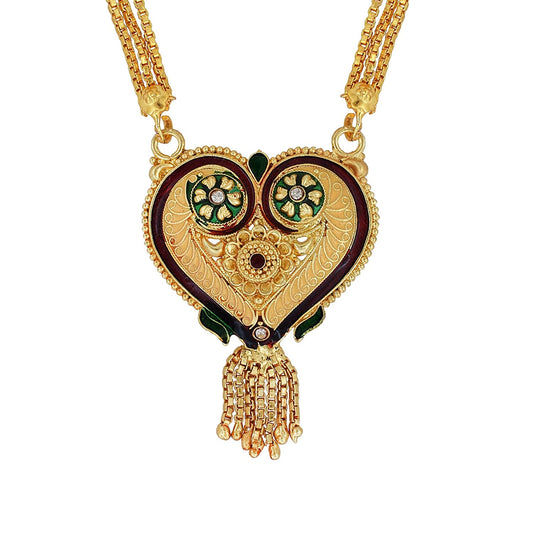 Gold plated Hand made, Heartshape Mangalsutra Women